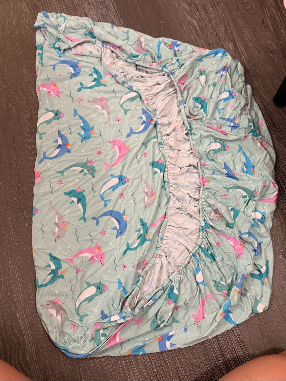 Little Sleepies Dolphin toddler crib sheet